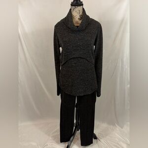 CAbi Charcoal Side Zip Career Ponte Knit Trouser Pants (v)